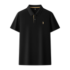Herren-Poloshirt aus hochwertiger merzerisierter Baumwolle (220 g/m²), sechseckig, Perlenstickerei, Sommerkollektion | 8561 