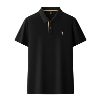 Herren-Poloshirt aus hochwertiger merzerisierter Baumwolle (220 g/m²), sechseckig, Perlenstickerei, Sommerkollektion | 8561 