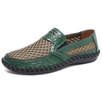 Leichte Herren-Loafer aus Rindsleder im Retro-Stil, handgenäht, zum Hineinschlüpfen mit weicher Mesh-Sohle für Outdoor-Reisen | HB3399 
