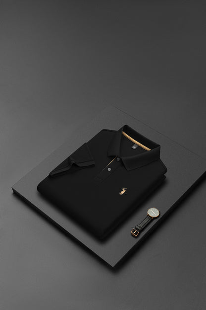 Herren-Poloshirt aus hochwertiger merzerisierter Baumwolle (220 g/m²), sechseckig, Perlenstickerei, Sommerkollektion | 8561 