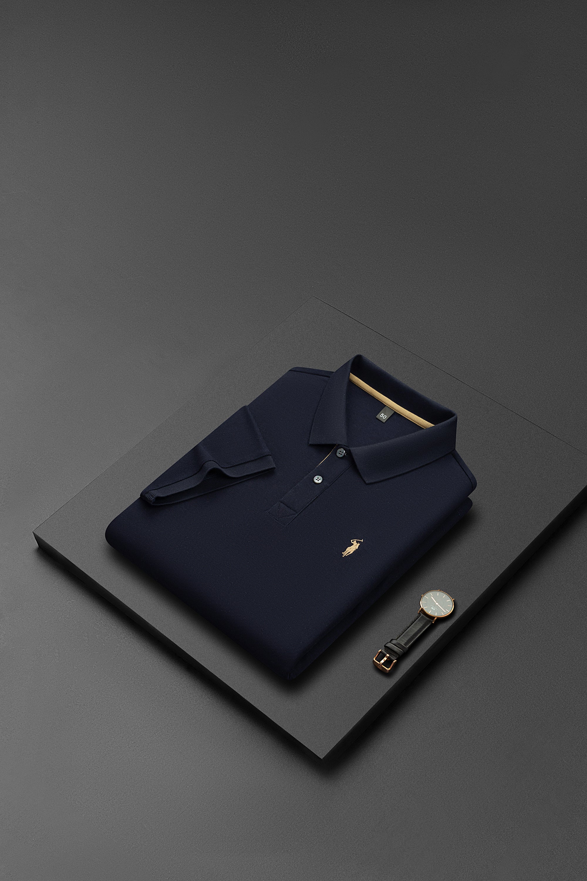 Herren-Poloshirt aus hochwertiger merzerisierter Baumwolle (220 g/m²), sechseckig, Perlenstickerei, Sommerkollektion | 8561 