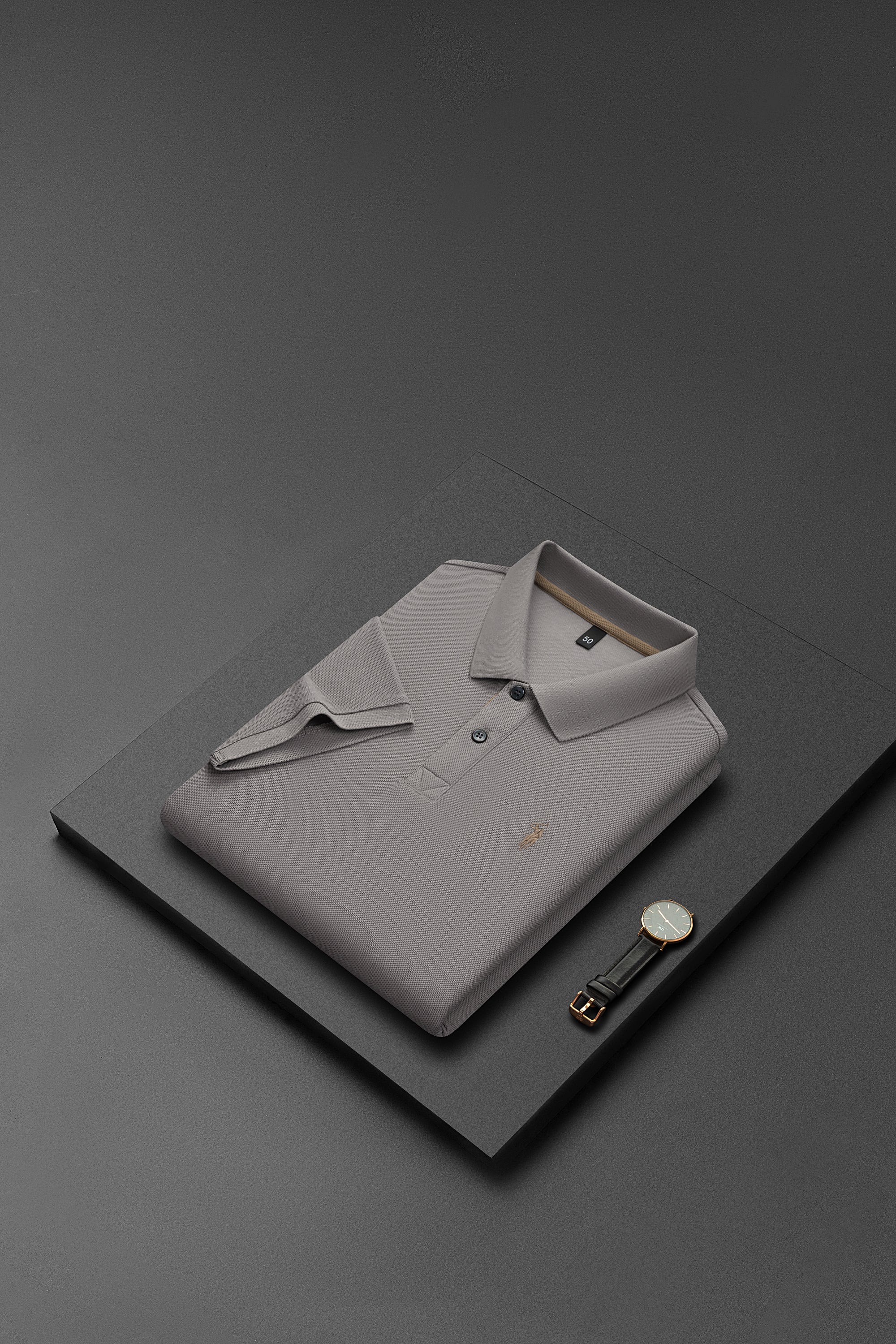 Herren-Poloshirt aus hochwertiger merzerisierter Baumwolle (220 g/m²), sechseckig, Perlenstickerei, Sommerkollektion | 8561 