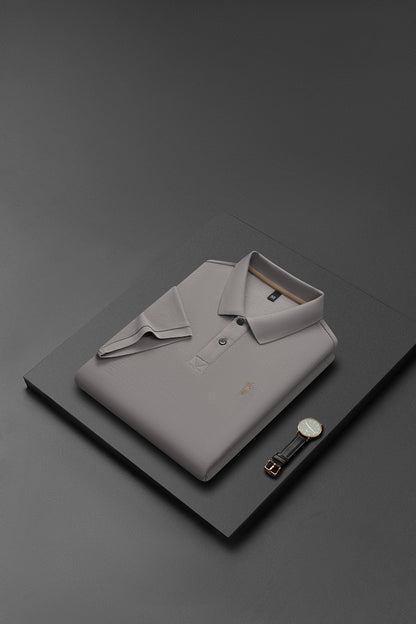 Herren-Poloshirt aus hochwertiger merzerisierter Baumwolle (220 g/m²), sechseckig, Perlenstickerei, Sommerkollektion | 8561 