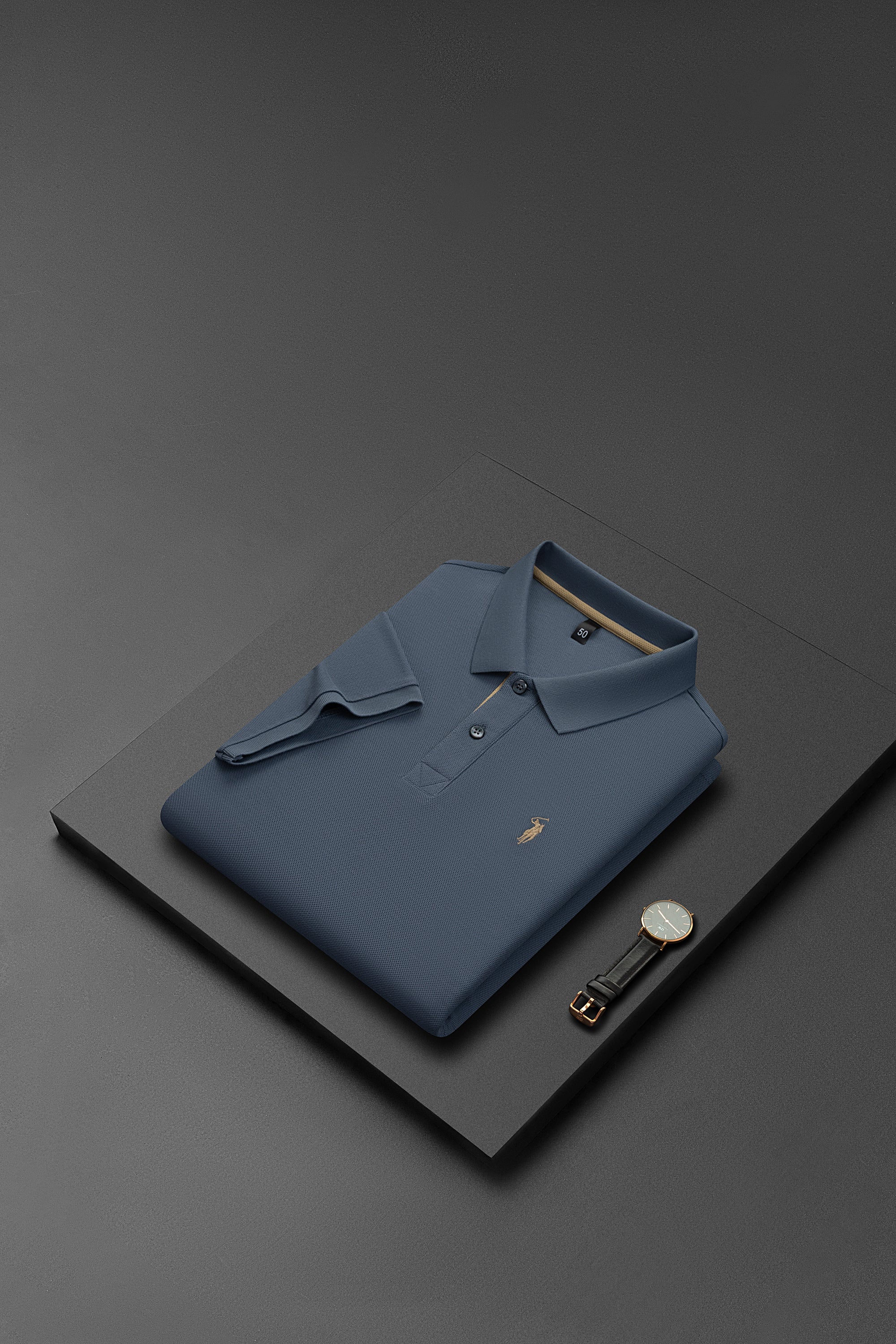 Herren-Poloshirt aus hochwertiger merzerisierter Baumwolle (220 g/m²), sechseckig, Perlenstickerei, Sommerkollektion | 8561 