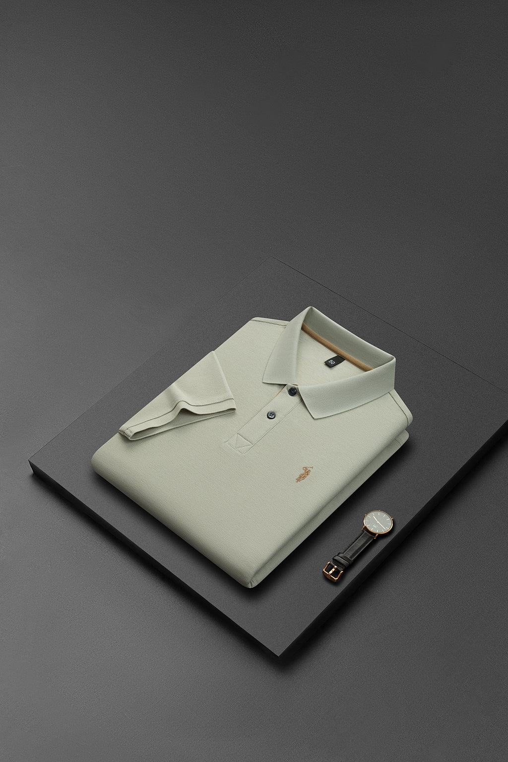 Herren-Poloshirt aus hochwertiger merzerisierter Baumwolle (220 g/m²), sechseckig, Perlenstickerei, Sommerkollektion | 8561 