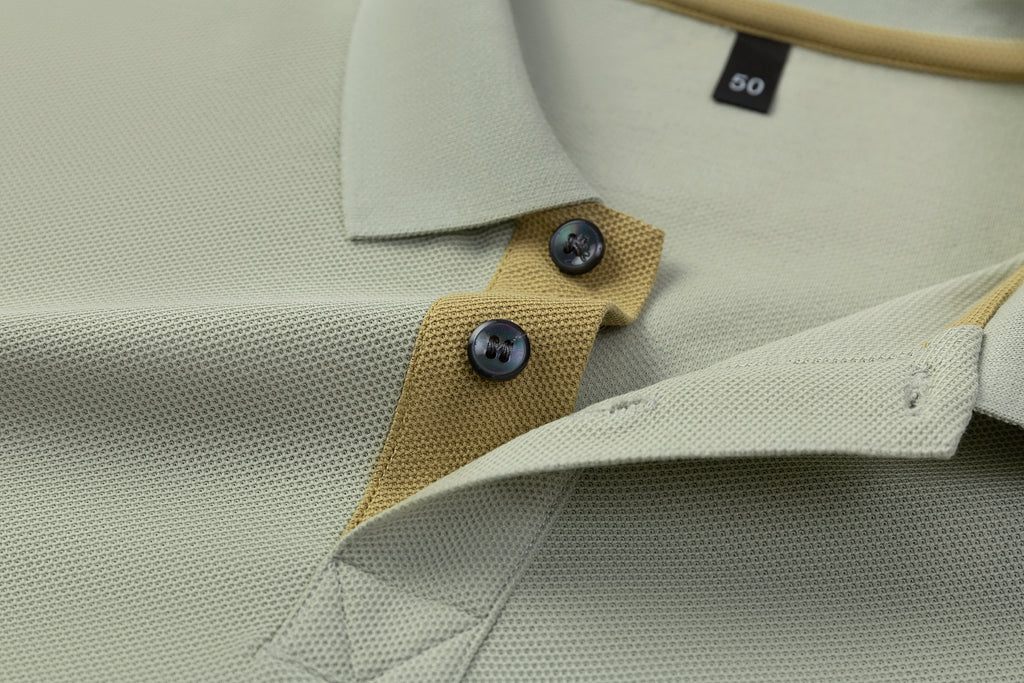 Herren-Poloshirt aus hochwertiger merzerisierter Baumwolle (220 g/m²), sechseckig, Perlenstickerei, Sommerkollektion | 8561 