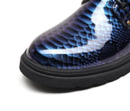 Britische Lederstiefel für Herren – Martin-Freizeitstiefel mit Schlangenmuster-Imitat | 797 