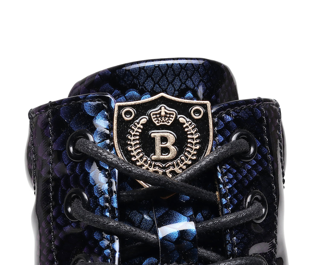 Britische Lederstiefel für Herren – Martin-Freizeitstiefel mit Schlangenmuster-Imitat | 797 