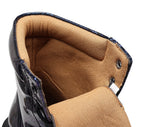 Britische Lederstiefel für Herren – Martin-Freizeitstiefel mit Schlangenmuster-Imitat | 797 