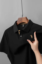 Herren-Poloshirt aus hochwertiger merzerisierter Baumwolle (220 g/m²), sechseckig, Perlenstickerei, Sommerkollektion | 8561 