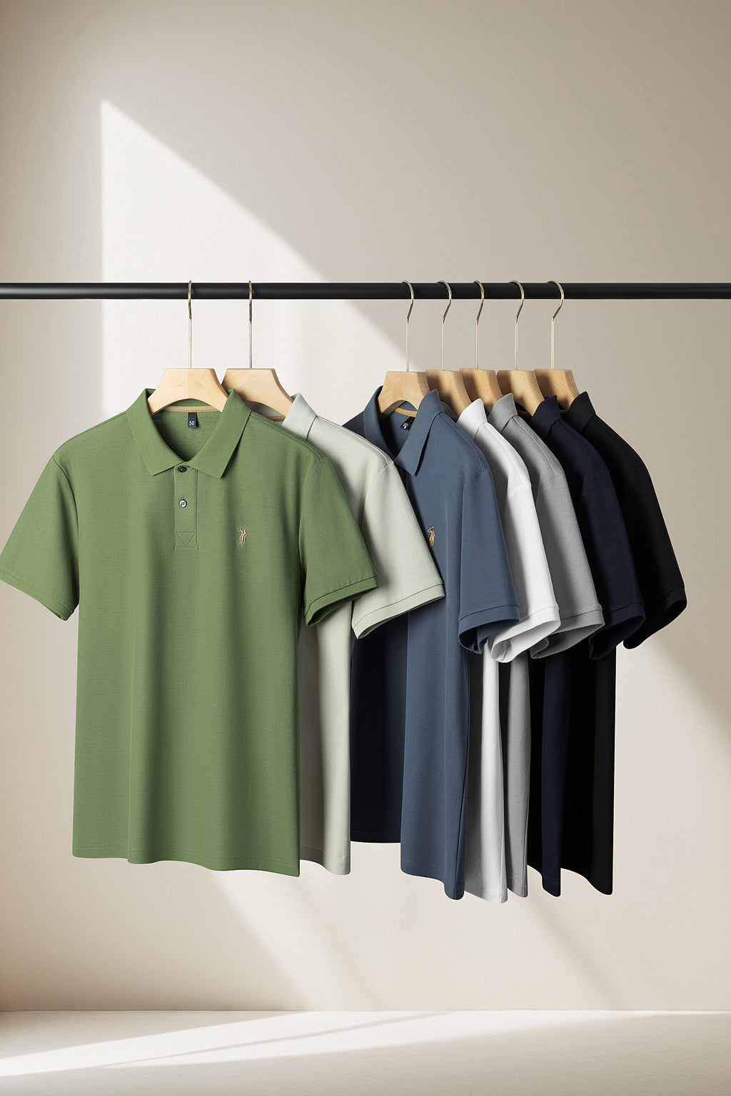 Herren-Poloshirt aus hochwertiger merzerisierter Baumwolle (220 g/m²), sechseckig, Perlenstickerei, Sommerkollektion | 8561 