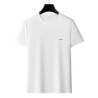 Antibakterielles kühlendes Baumwoll-T-Shirt für Herren – Sommer-Slim-Fit-Oberteil aus Eisseide mit Rundhalsausschnitt | 6550 