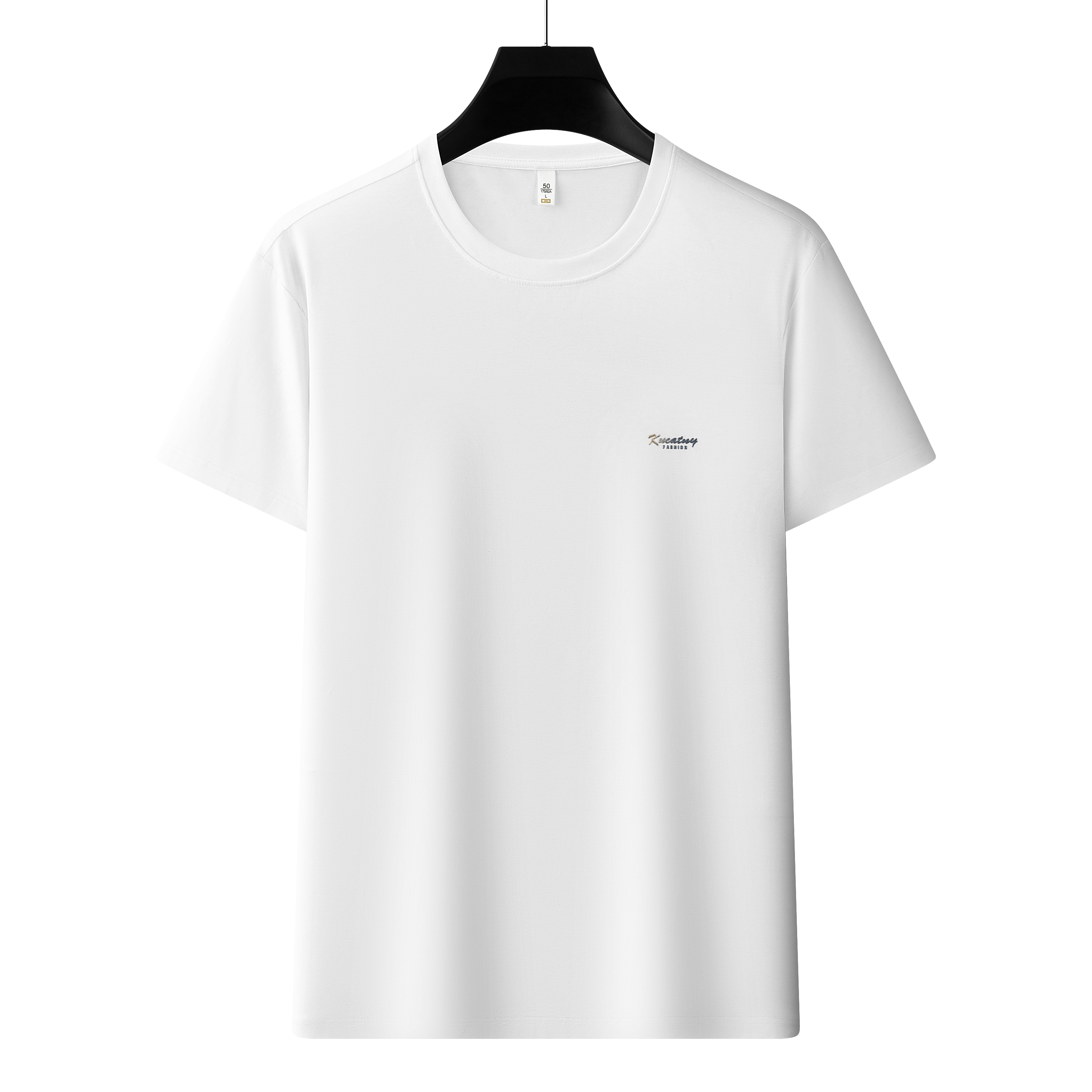 Antibakterielles kühlendes Baumwoll-T-Shirt für Herren – Sommer-Slim-Fit-Oberteil aus Eisseide mit Rundhalsausschnitt | 6550 