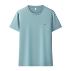 Antibakterielles kühlendes Baumwoll-T-Shirt für Herren – Sommer-Slim-Fit-Oberteil aus Eisseide mit Rundhalsausschnitt | 6550 