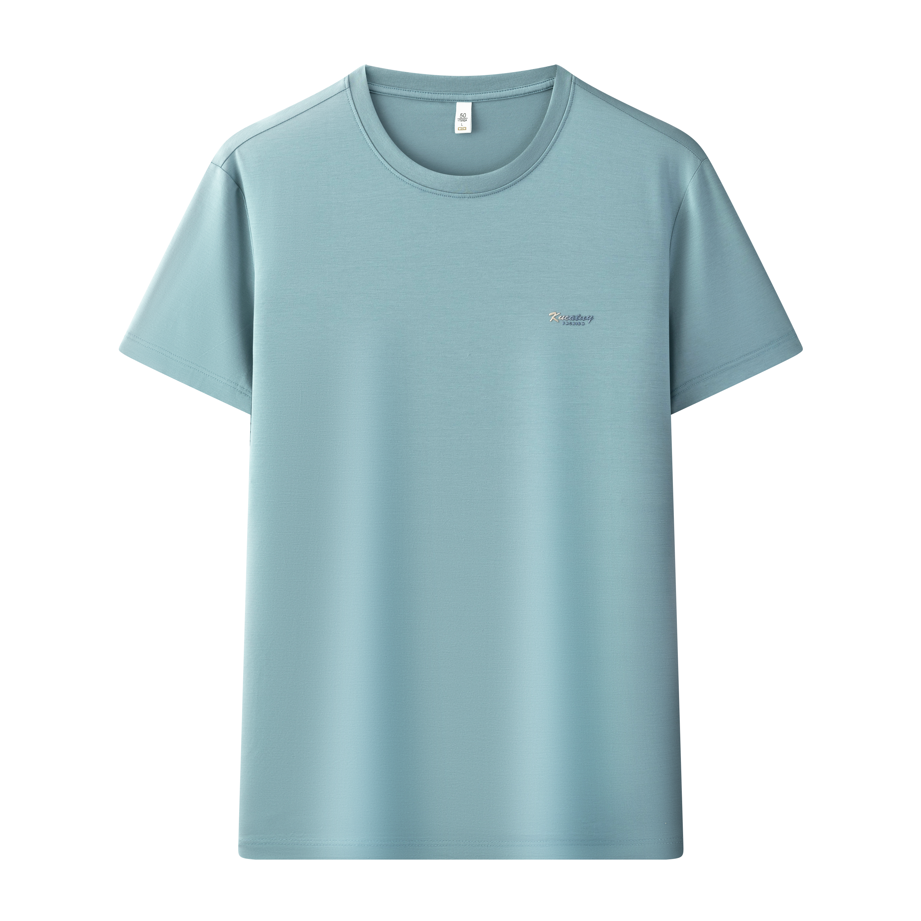 Antibakterielles kühlendes Baumwoll-T-Shirt für Herren – Sommer-Slim-Fit-Oberteil aus Eisseide mit Rundhalsausschnitt | 6550 