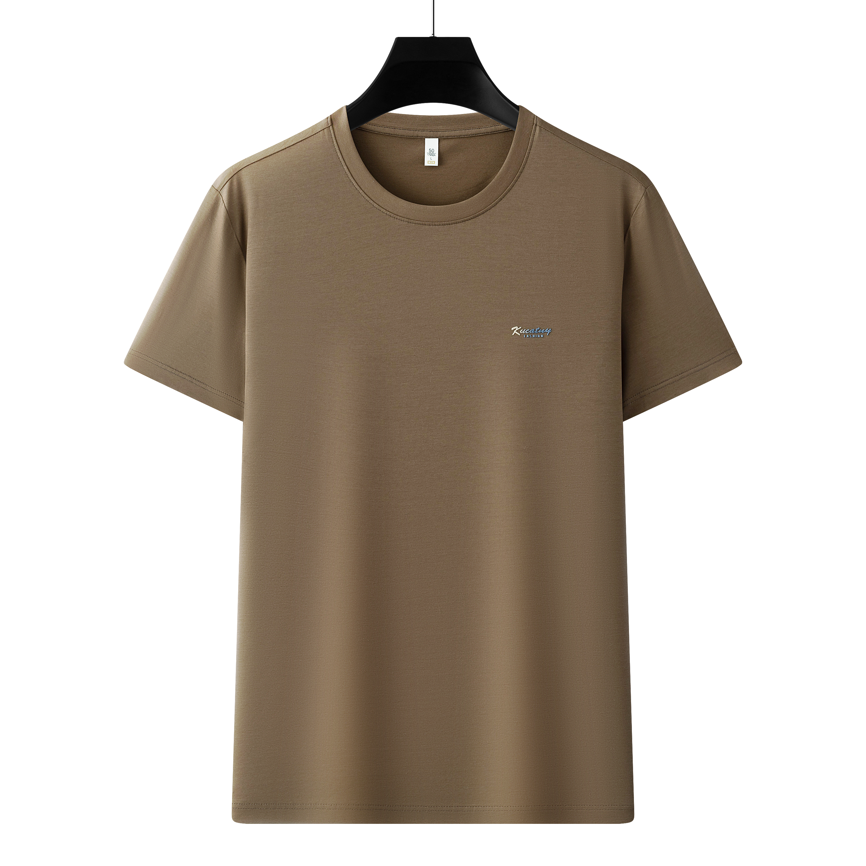 Antibakterielles kühlendes Baumwoll-T-Shirt für Herren – Sommer-Slim-Fit-Oberteil aus Eisseide mit Rundhalsausschnitt | 6550 