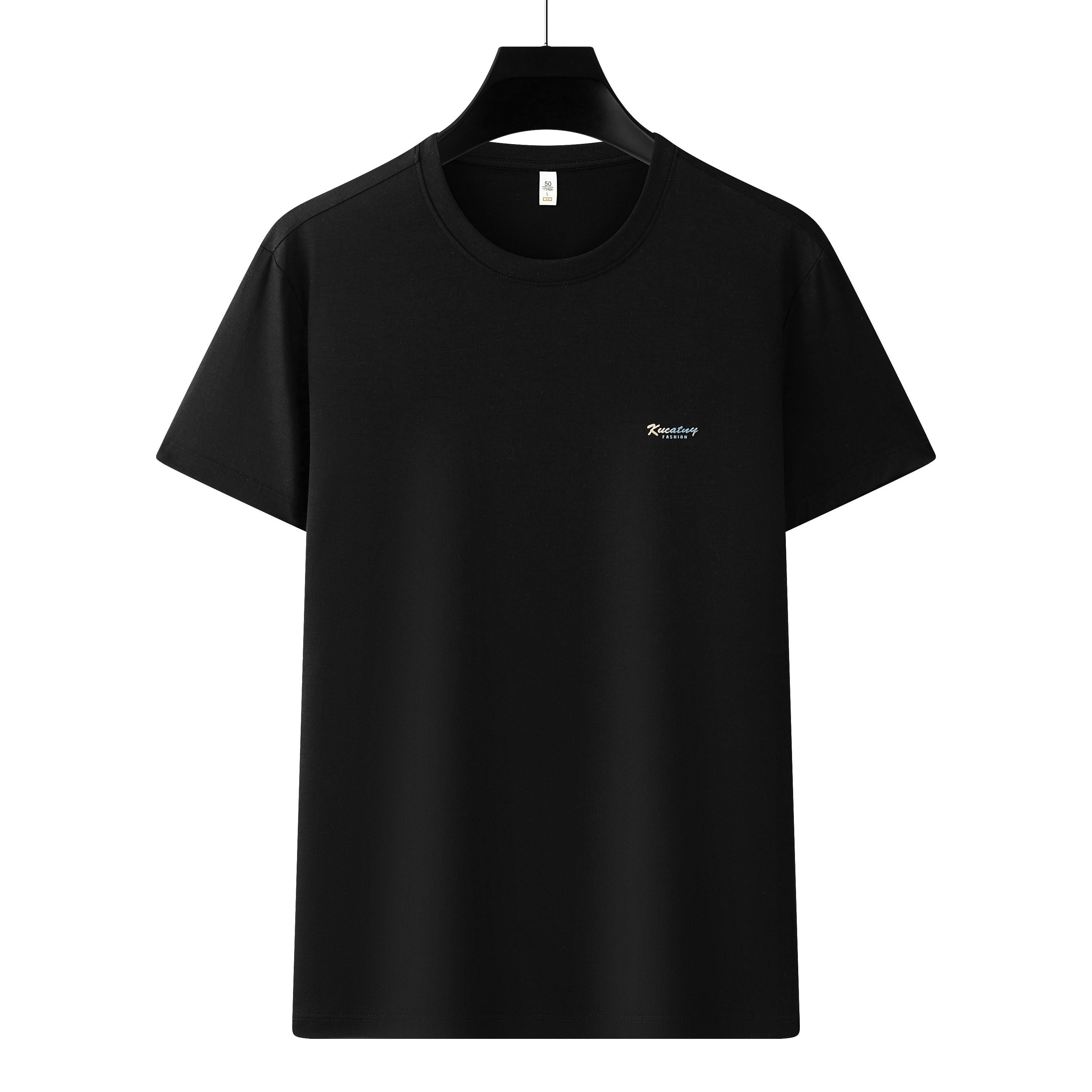 Antibakterielles kühlendes Baumwoll-T-Shirt für Herren – Sommer-Slim-Fit-Oberteil aus Eisseide mit Rundhalsausschnitt | 6550 