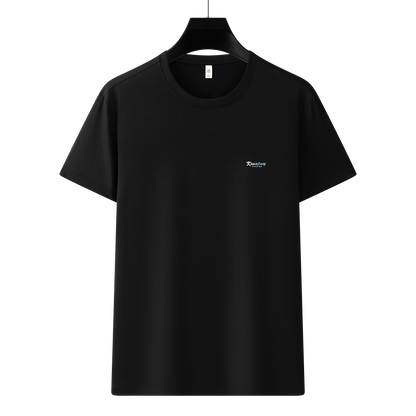 Antibakterielles kühlendes Baumwoll-T-Shirt für Herren – Sommer-Slim-Fit-Oberteil aus Eisseide mit Rundhalsausschnitt | 6550 