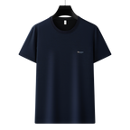 Antibakterielles kühlendes Baumwoll-T-Shirt für Herren – Sommer-Slim-Fit-Oberteil aus Eisseide mit Rundhalsausschnitt | 6550 