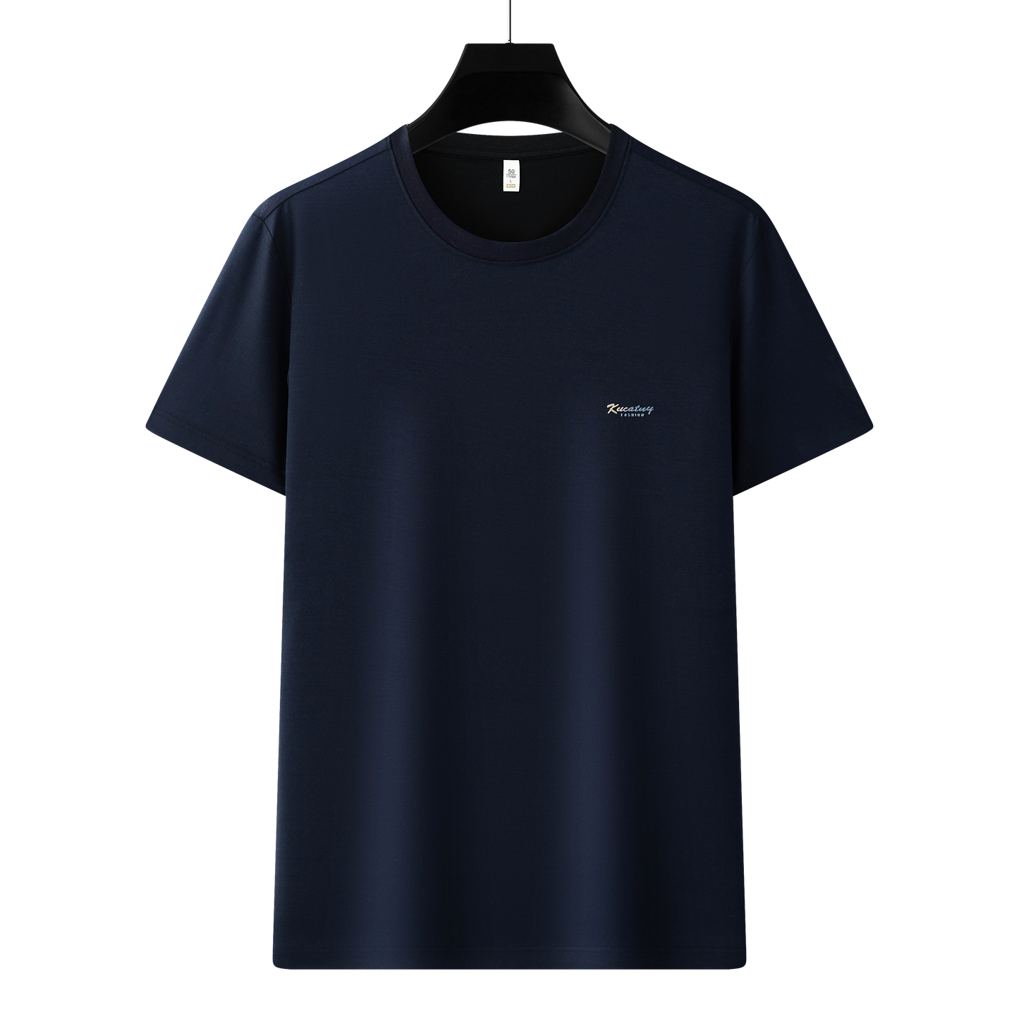 Antibakterielles kühlendes Baumwoll-T-Shirt für Herren – Sommer-Slim-Fit-Oberteil aus Eisseide mit Rundhalsausschnitt | 6550 