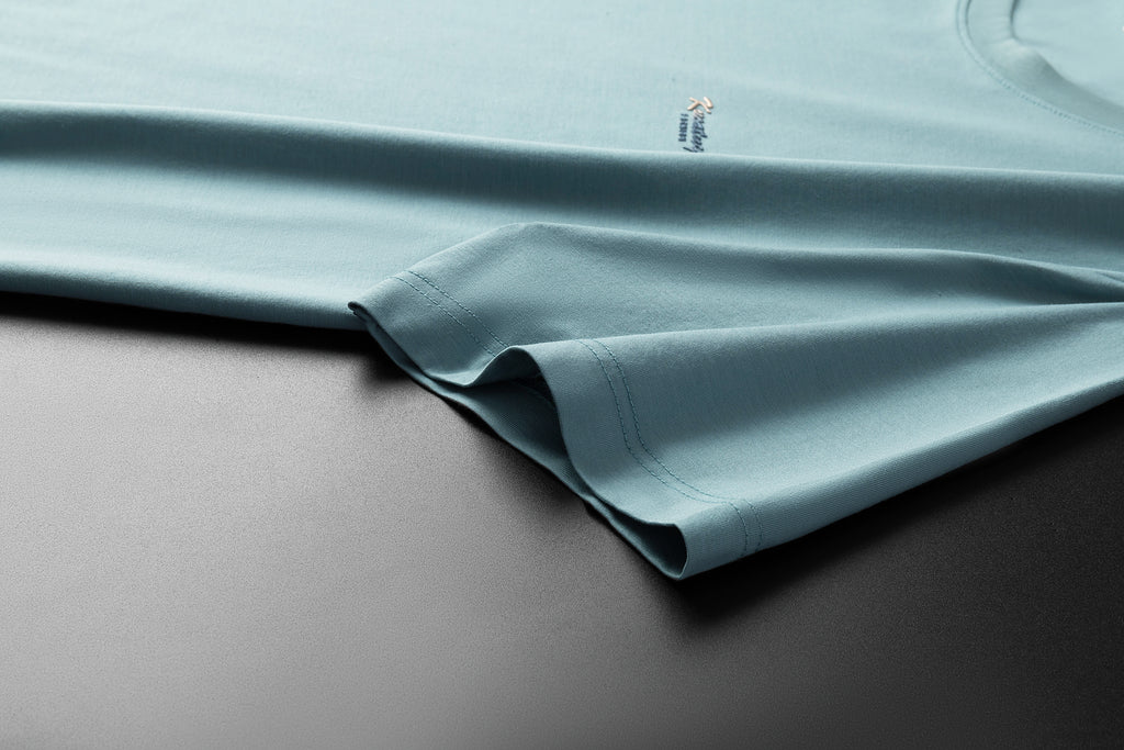 Antibakterielles kühlendes Baumwoll-T-Shirt für Herren – Sommer-Slim-Fit-Oberteil aus Eisseide mit Rundhalsausschnitt | 6550 