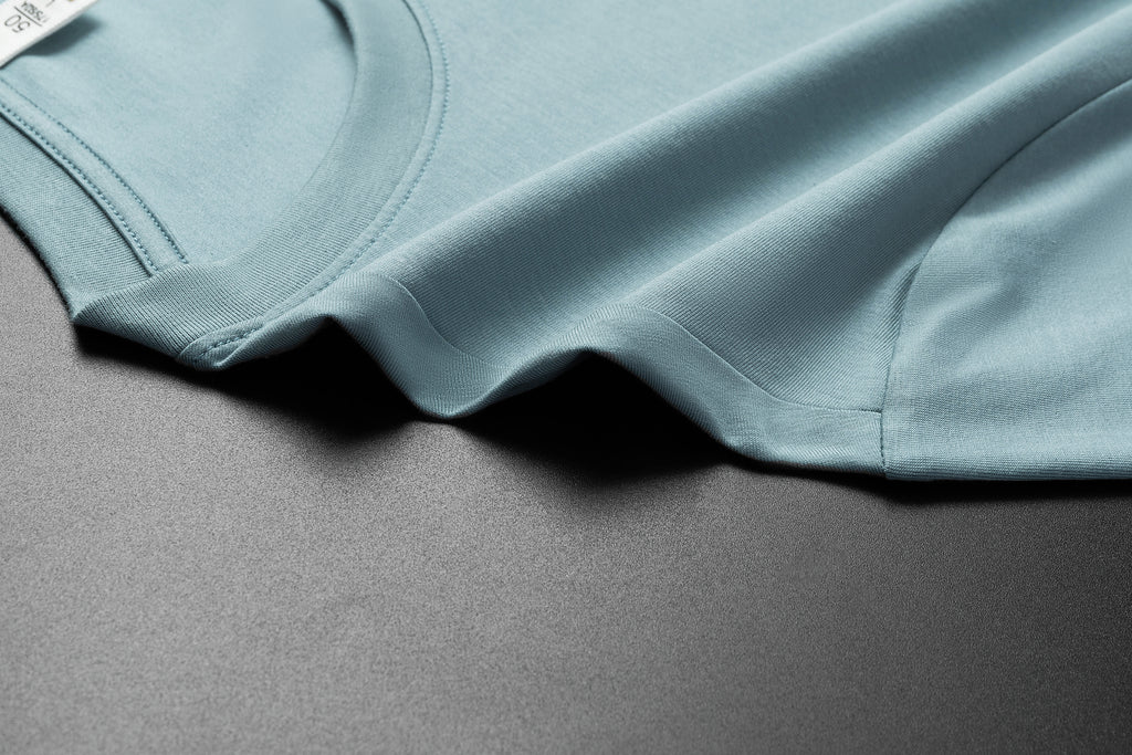 Antibakterielles kühlendes Baumwoll-T-Shirt für Herren – Sommer-Slim-Fit-Oberteil aus Eisseide mit Rundhalsausschnitt | 6550 