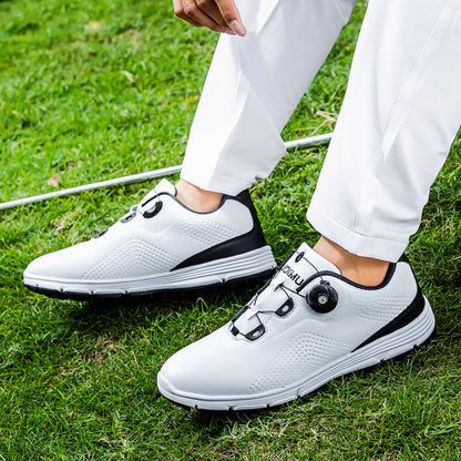 Men's Leather Golf Shoes Waterproof Non-slip Spike less Golf Shoes | 20626