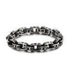 Herren Edelstahl Totenkopf Armband Punk Motorrad Geisterkopf Design Titan Stahl Armband | KB120968-BDJX 