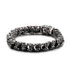 Herren Edelstahl Totenkopf Armband Punk Motorrad Geisterkopf Design Titan Stahl Armband | KB120968-BDJX 