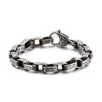 Herren Edelstahl Totenkopf Armband Punk Motorrad Geisterkopf Design Titan Stahl Armband | KB120968-BDJX 