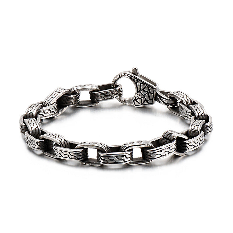 Herren Edelstahl Totenkopf Armband Punk Motorrad Geisterkopf Design Titan Stahl Armband | KB120968-BDJX 