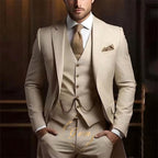 Premium 3-Piece Suit Set | Men’s Wedding & Banquet Suit with Vest | Tailored Fit Formal Wear in 20 Colors