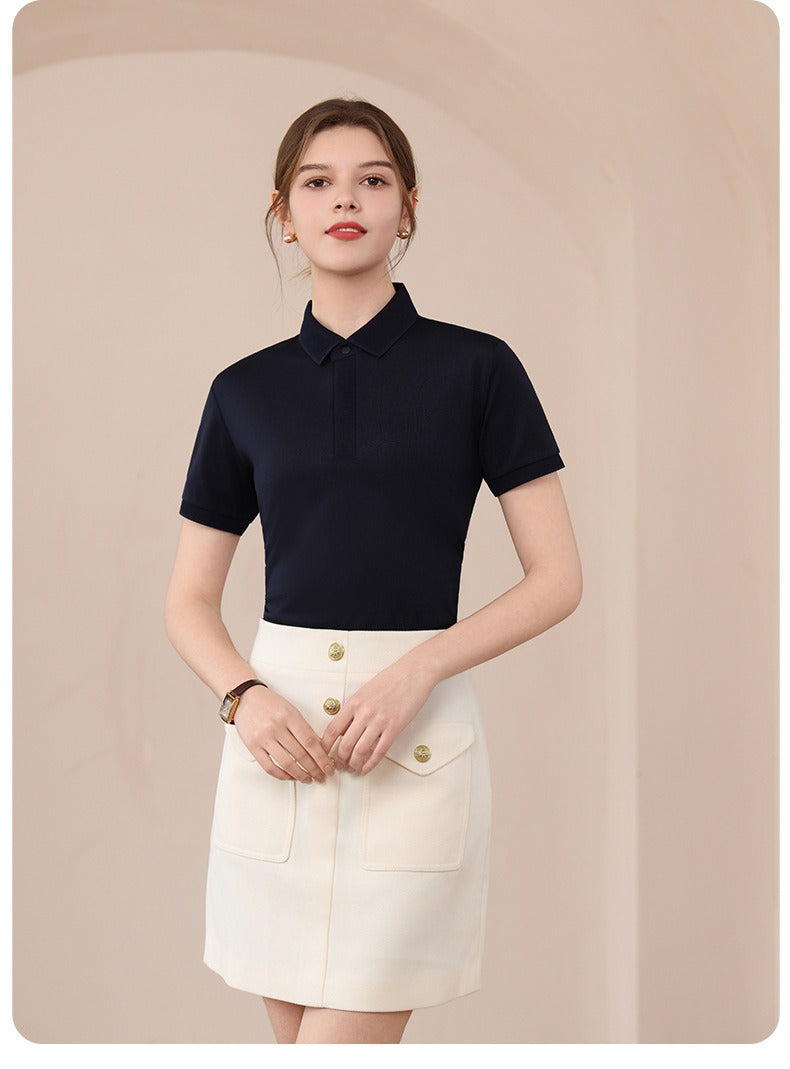 Hochwertiges Poloshirt aus Seidenmischung für Damen und Herren – Antibakteriell, verdeckte Knöpfe, leichtes Sommer-Design 2025 | L11-8318 