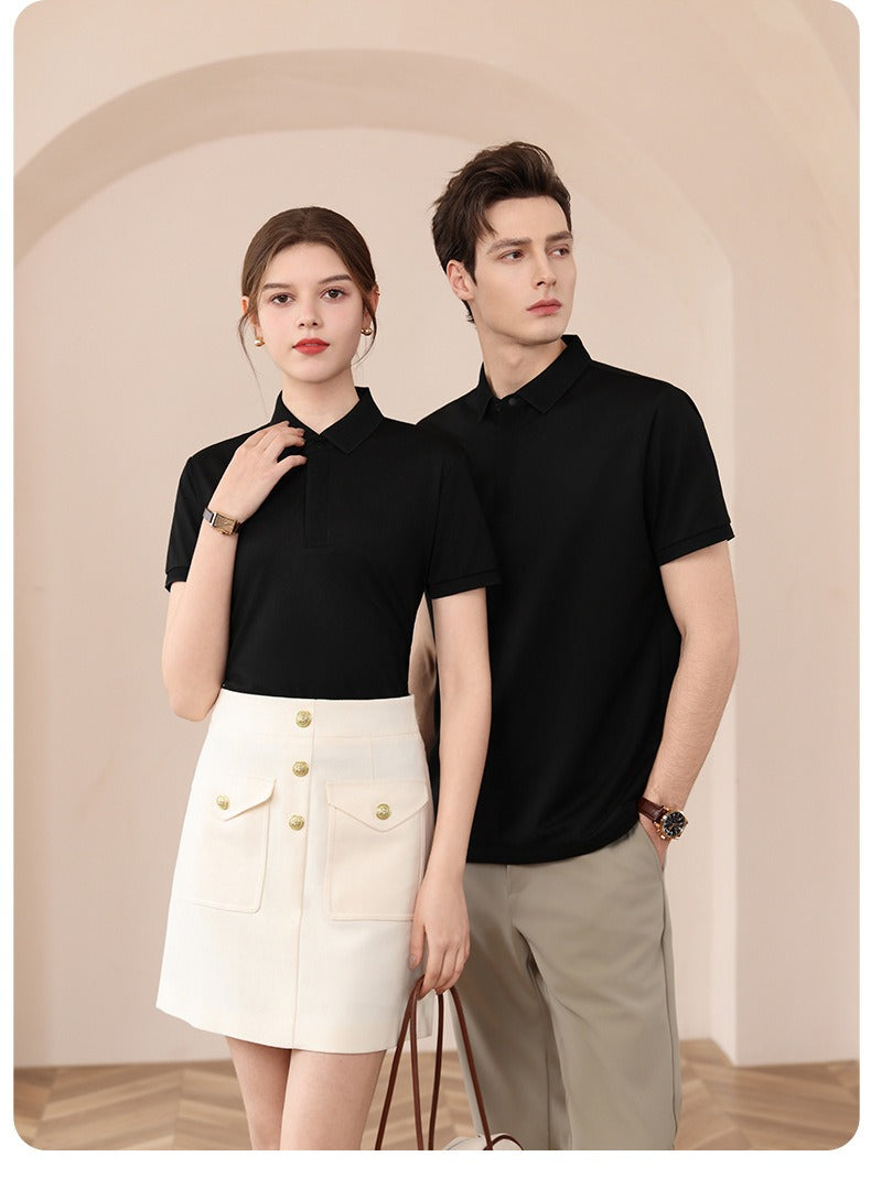 Hochwertiges Poloshirt aus Seidenmischung für Damen und Herren – Antibakteriell, verdeckte Knöpfe, leichtes Sommer-Design 2025 | L11-8318 