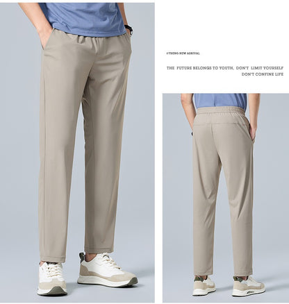 Schnelltrocknende Sommer-Jogginghose aus Eisseide für Herren | Leichte, atmungsaktive Aktivhose mit geradem Bein | L19-6601 