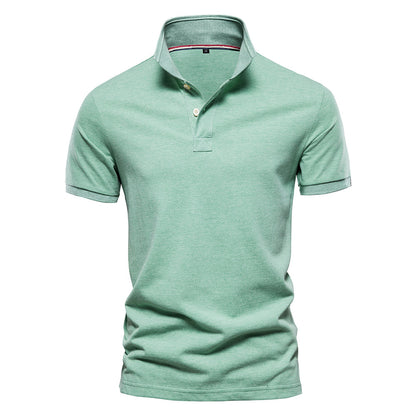 Men's Solid Color Classic Casual Cotton Short Sleeve T-Shirt | AX-511