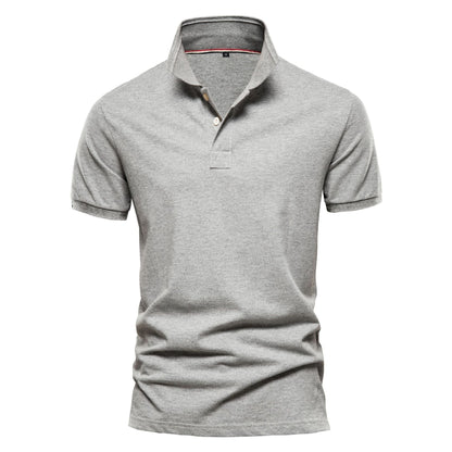 Men's Solid Color Classic Casual Cotton Short Sleeve T-Shirt | AX-511