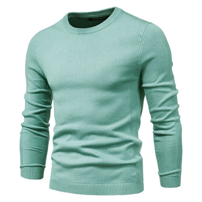 Verdickter Slim Fit Strickpullover für Herren – Rundhalspullover mit dezentem Glanz | LOW001