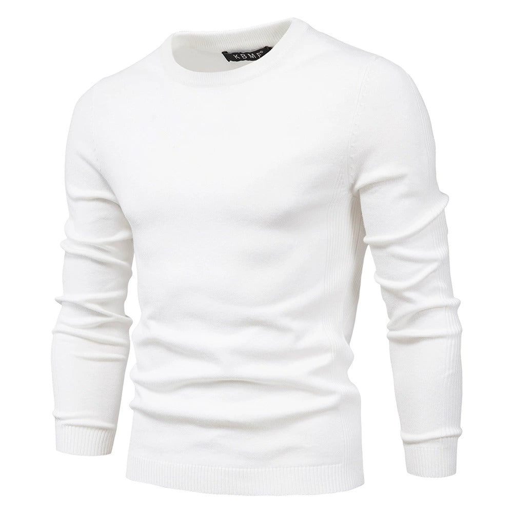 Verdickter Slim Fit Strickpullover für Herren – Rundhalspullover mit dezentem Glanz | LOW001