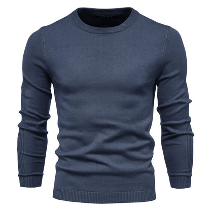 Verdickter Slim Fit Strickpullover für Herren – Rundhalspullover mit dezentem Glanz | LOW001