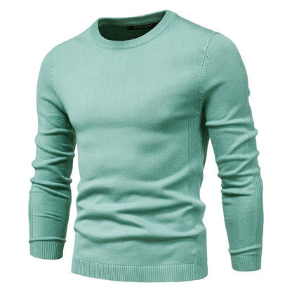 Verdickter Slim Fit Strickpullover für Herren – Rundhalspullover mit dezentem Glanz | LOW001