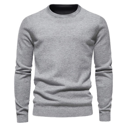 Verdickter Slim Fit Strickpullover für Herren – Rundhalspullover mit dezentem Glanz | LOW001