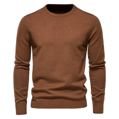 Verdickter Slim Fit Strickpullover für Herren – Rundhalspullover mit dezentem Glanz | LOW001