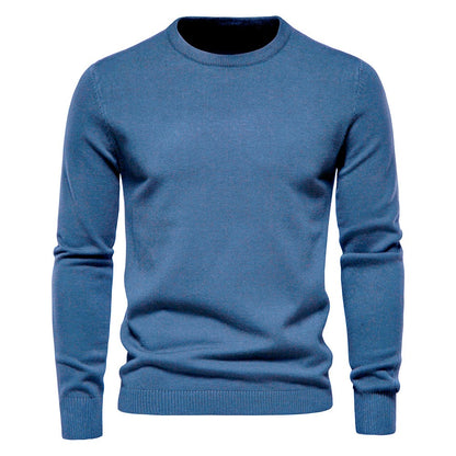 Verdickter Slim Fit Strickpullover für Herren – Rundhalspullover mit dezentem Glanz | LOW001