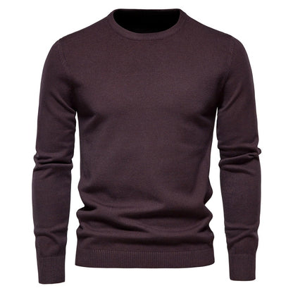 Verdickter Slim Fit Strickpullover für Herren – Rundhalspullover mit dezentem Glanz | LOW001