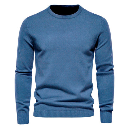 Verdickter Slim Fit Strickpullover für Herren – Rundhalspullover mit dezentem Glanz | LOW001