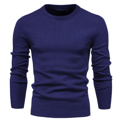 Verdickter Slim Fit Strickpullover für Herren – Rundhalspullover mit dezentem Glanz | LOW001
