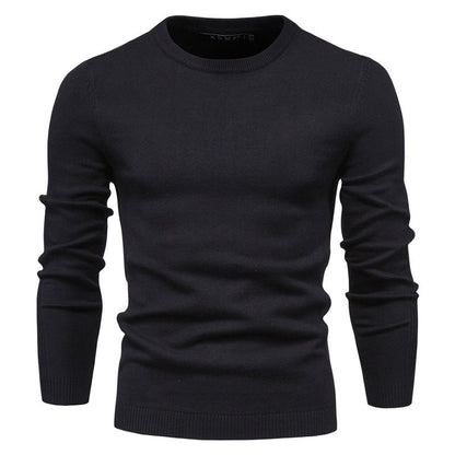 Verdickter Slim Fit Strickpullover für Herren – Rundhalspullover mit dezentem Glanz | LOW001