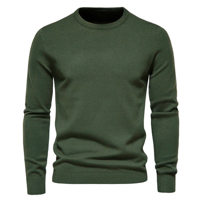 Verdickter Slim Fit Strickpullover für Herren – Rundhalspullover mit dezentem Glanz | LOW001