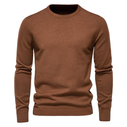 Verdickter Slim Fit Strickpullover für Herren – Rundhalspullover mit dezentem Glanz | LOW001